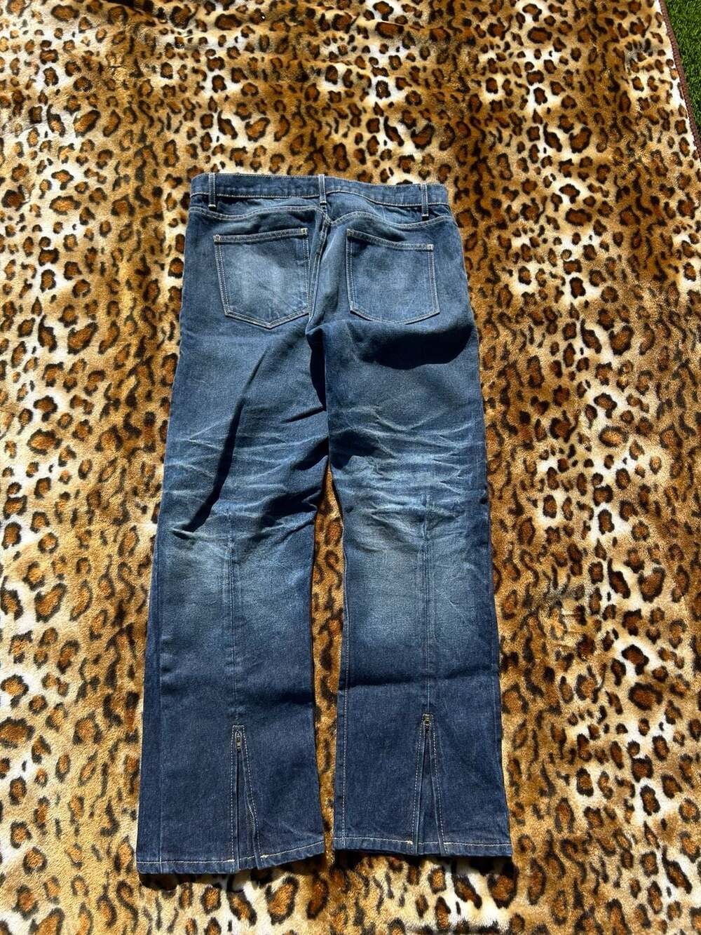 Moojimoojius  Bootcut  Jeans Whisker Vintage Y2K Flare Archive Faded L